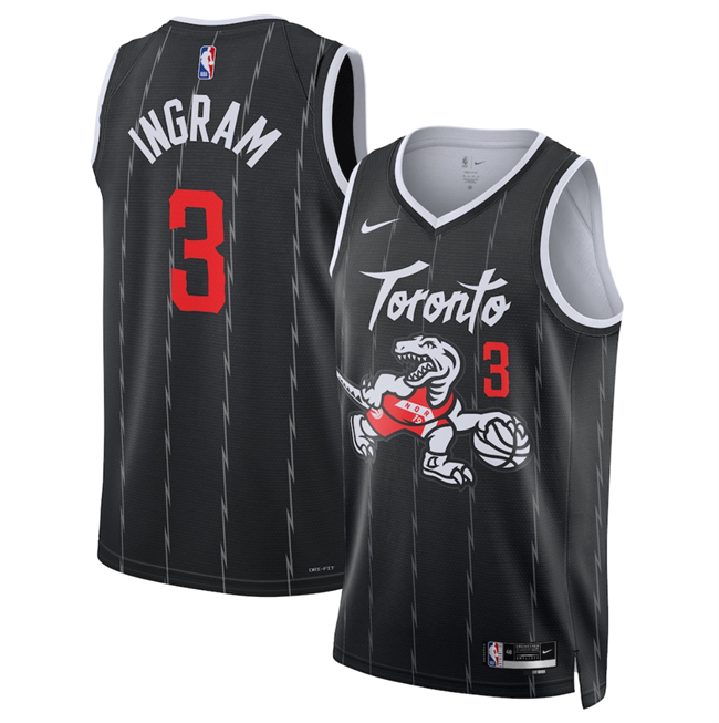 Youth Toronto Raptors #3 Brandon Ingram Black 2025/26 City Edition Stitched Basketball Jersey